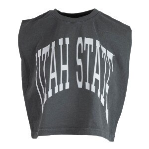 Women's Utah State Cropped Muscle Tank Top